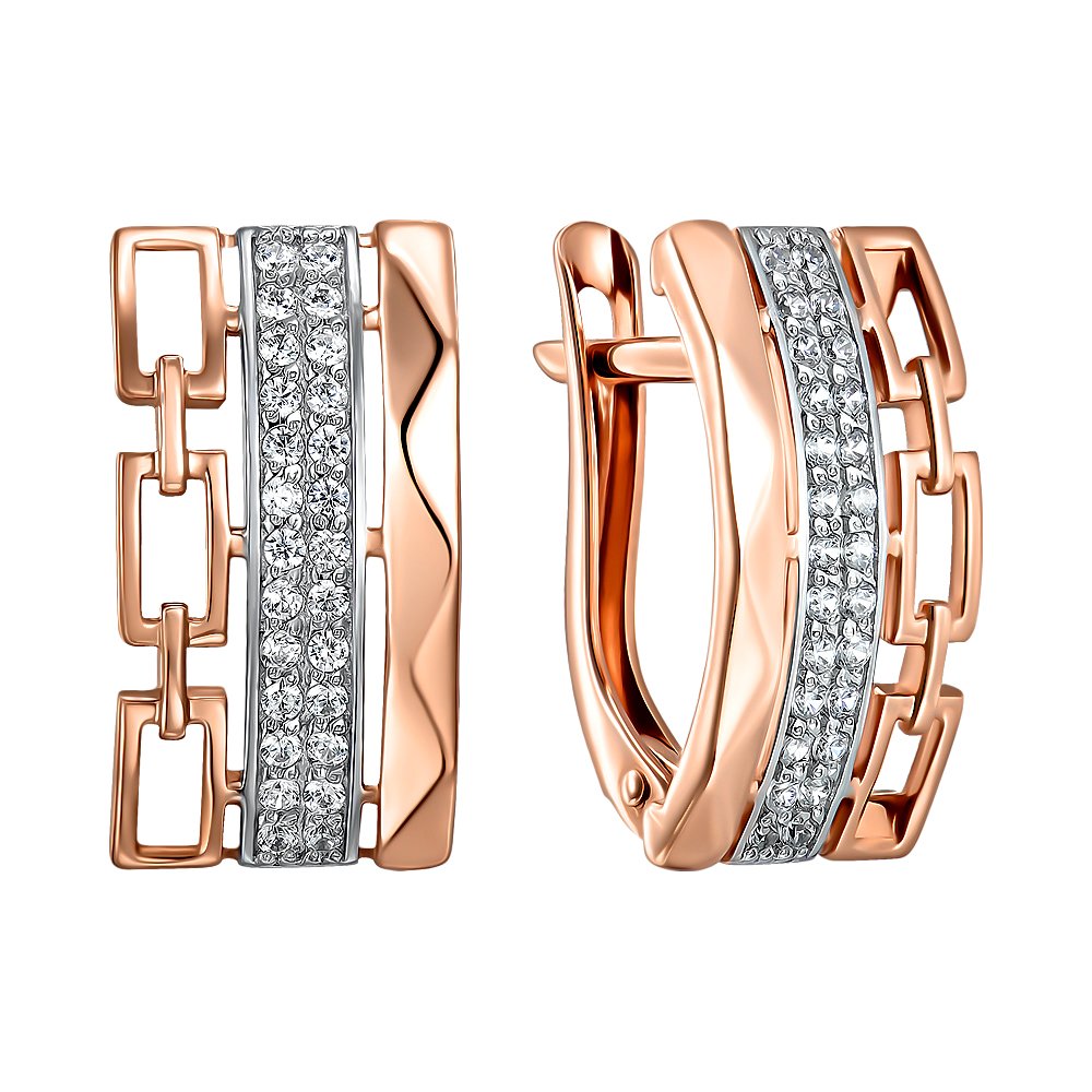 

Серьги из красного золота с фианитами 000150757