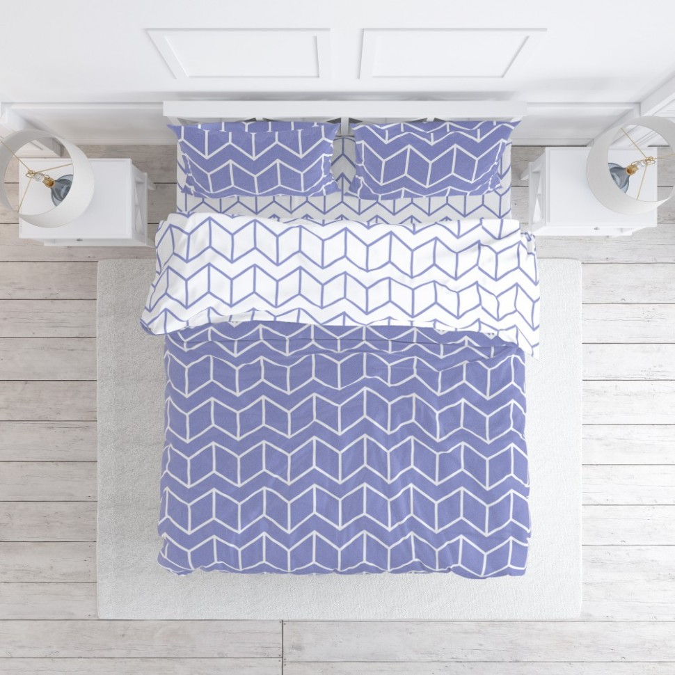 

Постельное белье бязь ТЕП 361 Blue Afflatus Евро