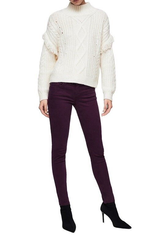 

Джинсы skinny Push-Up Mango 38. Цвет бургунди