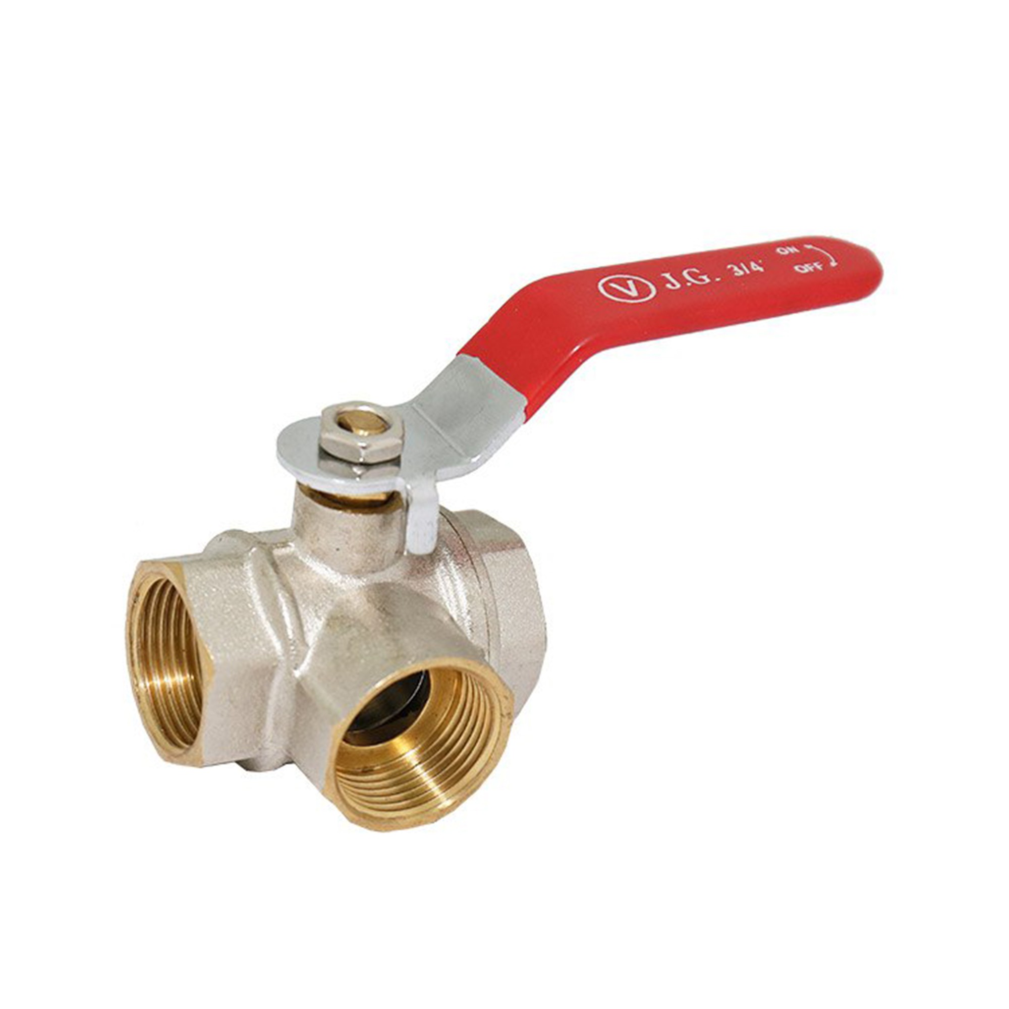 

Кран шаровый трехходовой для воды 3/4 Valve JG 64