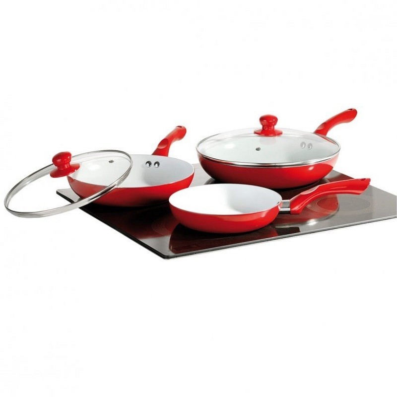

Набор керамических сковородок с крышками Ceramic Pan 3 шт