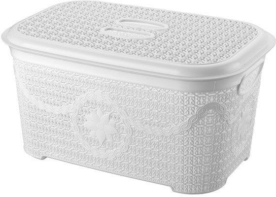 

Корзина для хранения с крышкой Asude Plastik 35 л Белый (asd167-біл)