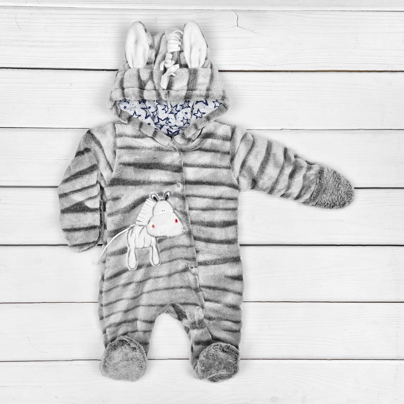 

Человечек Malena для новорожденных zebra 62 см серый