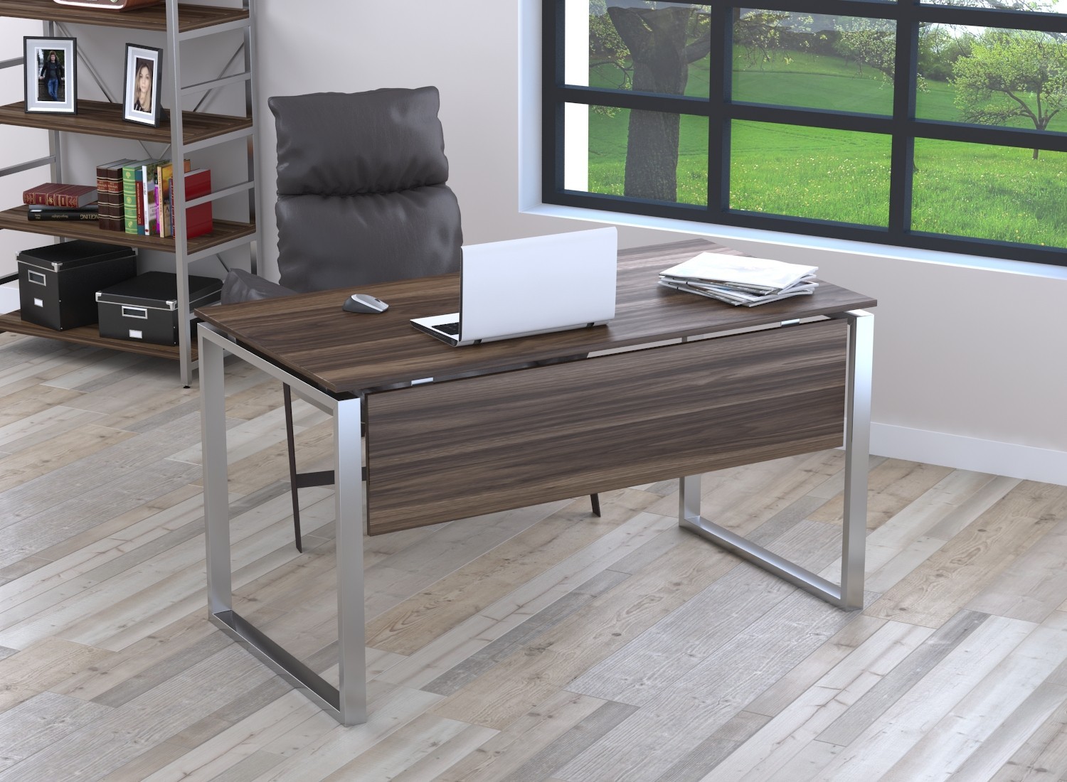 

Компьютерный стол Q-135 Loft design 135х70х75 орех модена