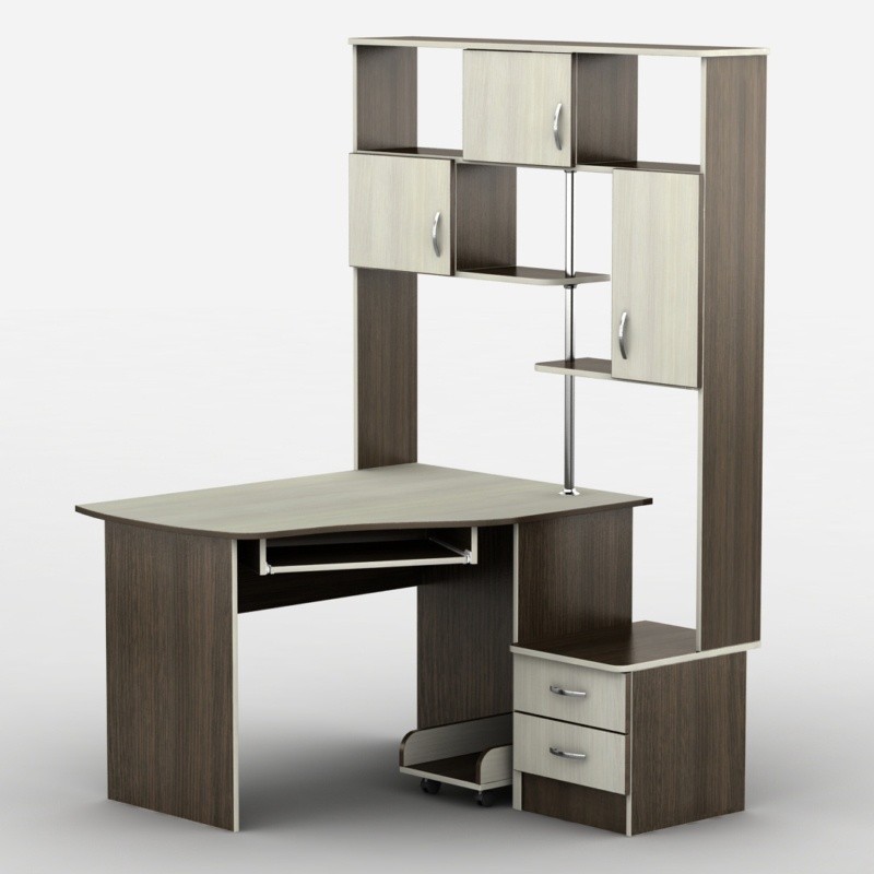 

Компьютерный стол Тиса-5 Тиса 129,5х120х190 венге/дуб молочный