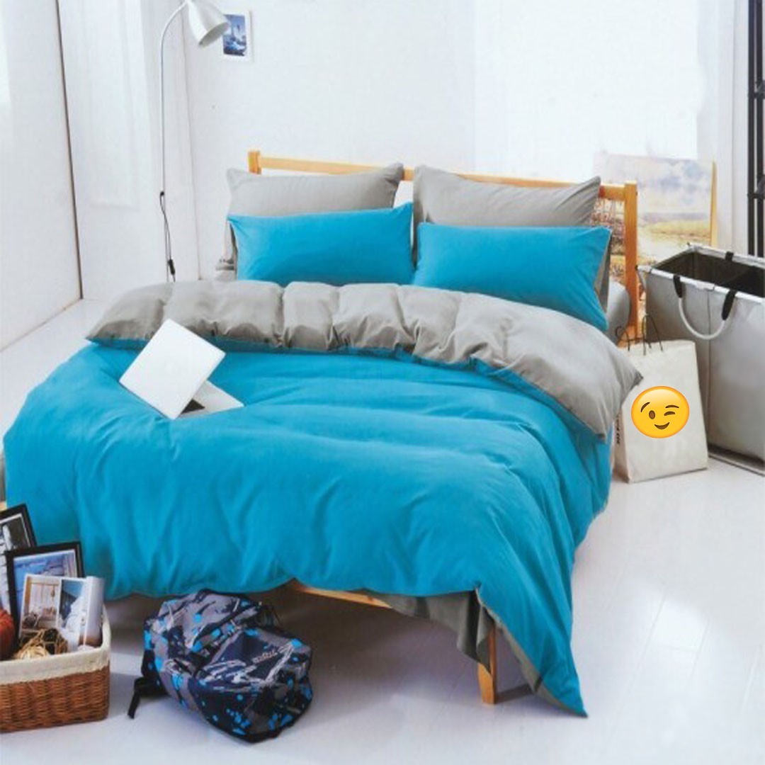 

Комплект постельного белья однотонный голубо-серый (простыня на резинке) Бязь Premium Детский 110*140