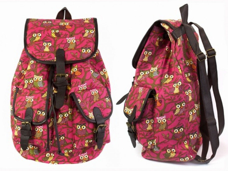 

Рюкзак Холщовый ABC Pattern Совушки Розовый. 49989