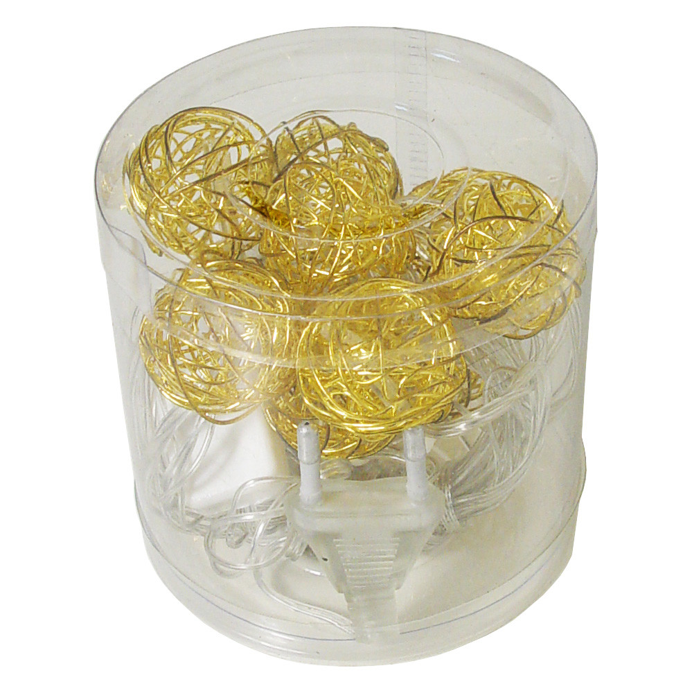 

Гирлянда Xmas Golden Ball 10 LED WW-1 2 м, 7283, желтый свет. 55023