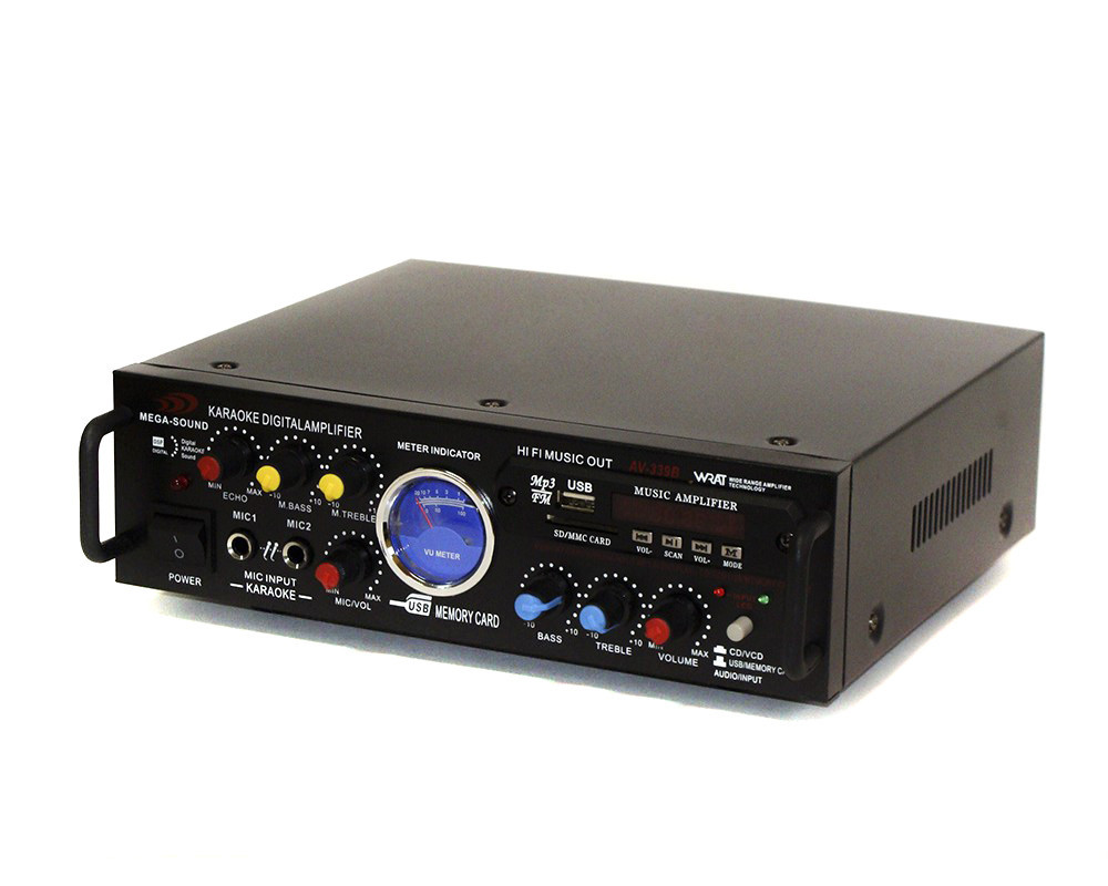 

Усилитель Mega Sound AV-339B 2*500maxx USB MP3 FM караоке MHz. 53500
