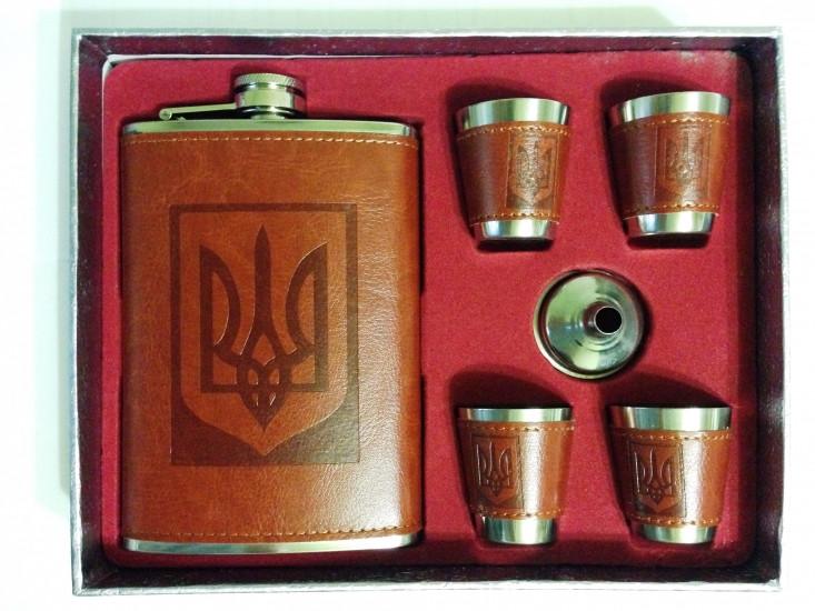 

Подарочный набор Фляга Герб Украины Brown FO. 52414