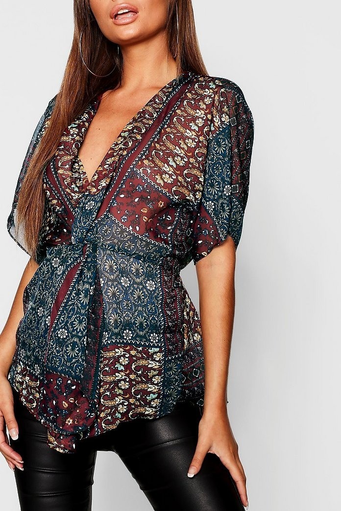 

Блуза Boohoo 40 бордовый 8520123003361
