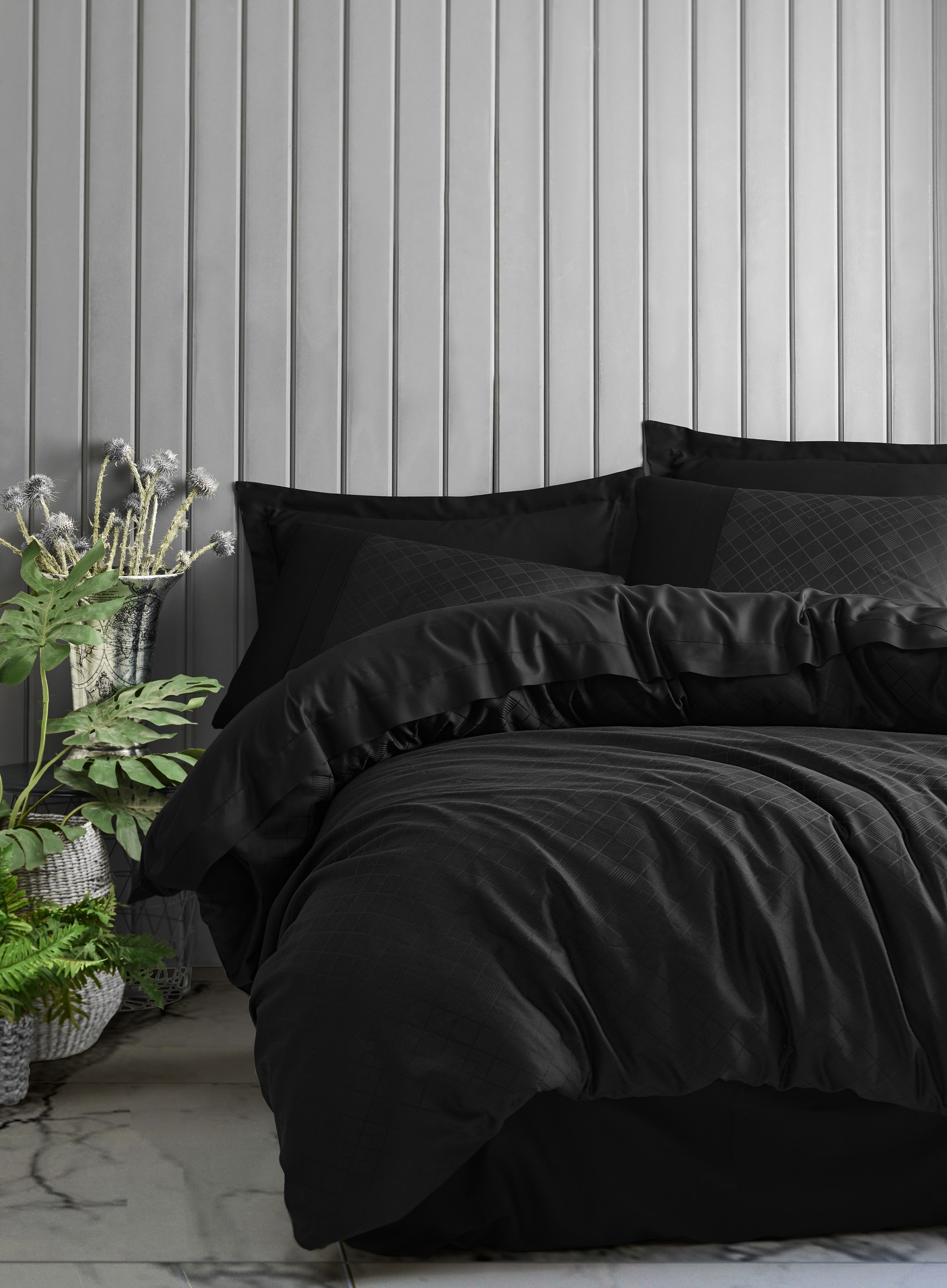 

Комплект постельного белья Cotton Box Jakarli Dama Siyah 200x220 см