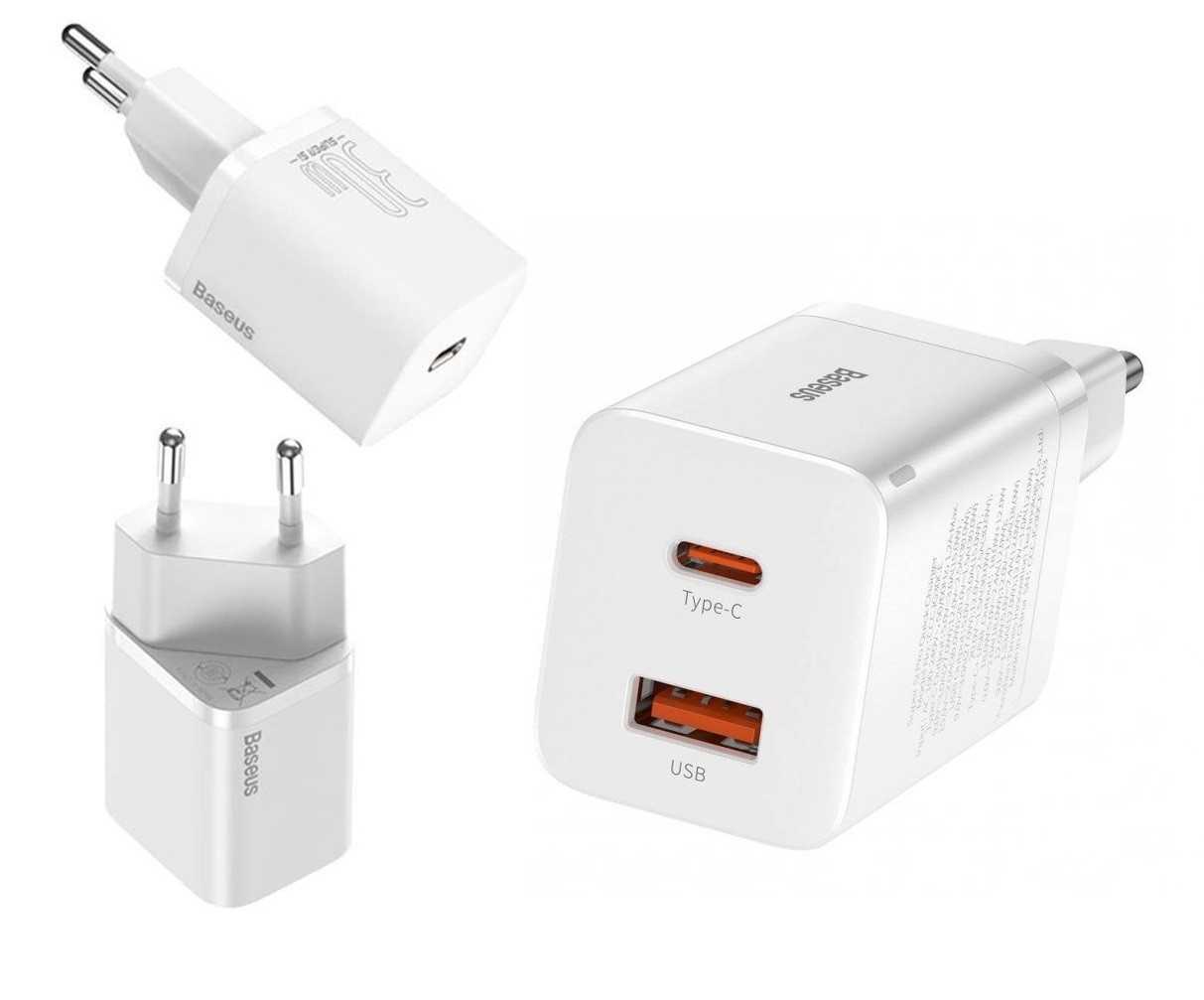 

Зарядное устройство Baseus 30W 2in1 для iPhone 11/12/13/iPad/Samsung/Huawei/Xiaomi white