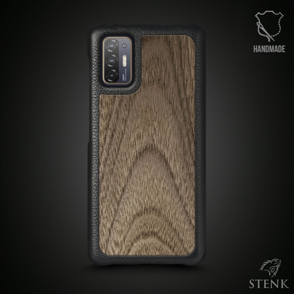 

Кожаная накладка Stenk WoodBacker для HTC Desire 21 Pro 5G Чёрная