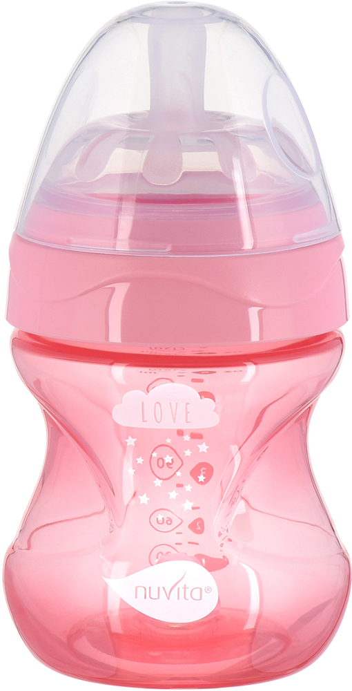 Акция на Детская Антиколиковая бутылочка для кормления Nuvita Mimic Cool 150 мл Розовая (NV6012PINK) от Rozetka UA