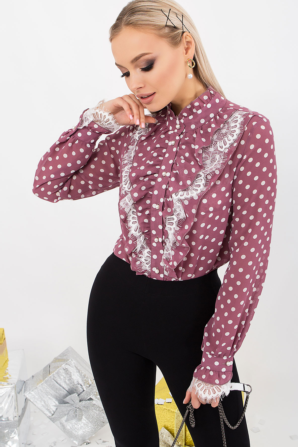 

Блузка цвет фиолетовый размер  FGg_76742, Блузка цвет фиолетовый размер M FGg_76742