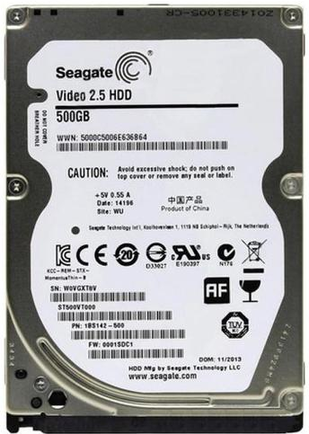 

Жорсткий диск Seagate 500ГБ 2.5" 5400об/м 16МБ SATA 3 (ST500VT000) New