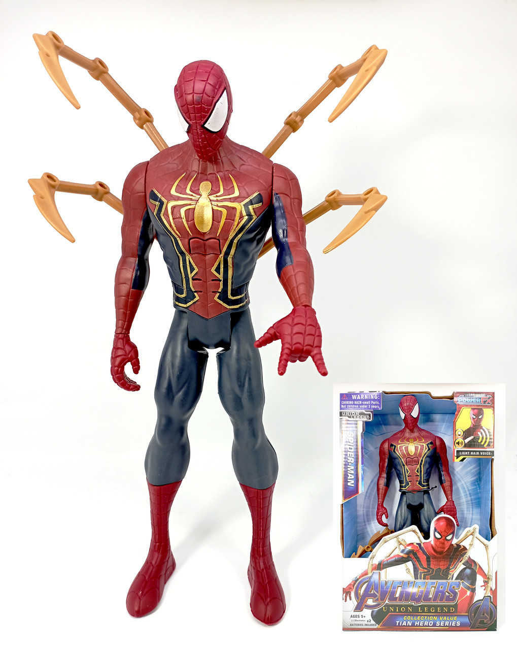 

Фигурка Человек-Паук Темный Spider-Man Marvel " Супергерой. Мстители " 30см со звуком Светом