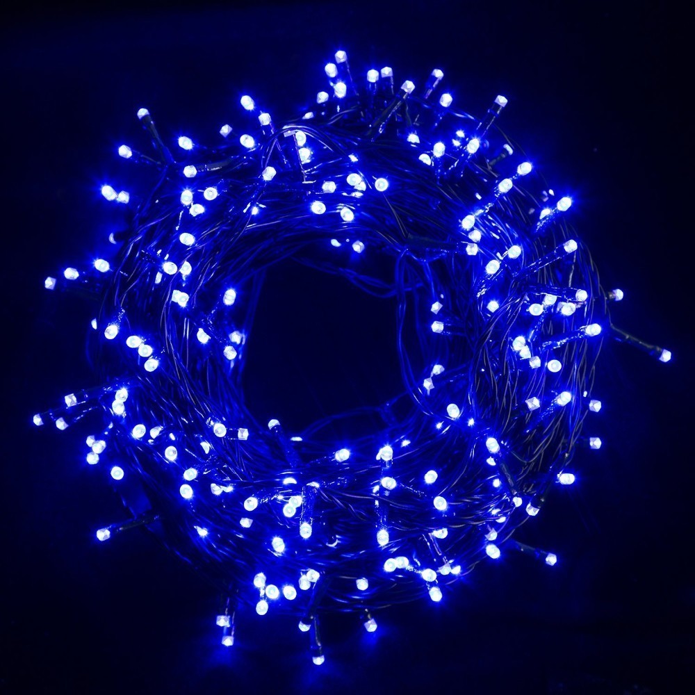 

Прямая гирлянда 31.2м 400 led на черном проводе (Синий свет) CL-104/401