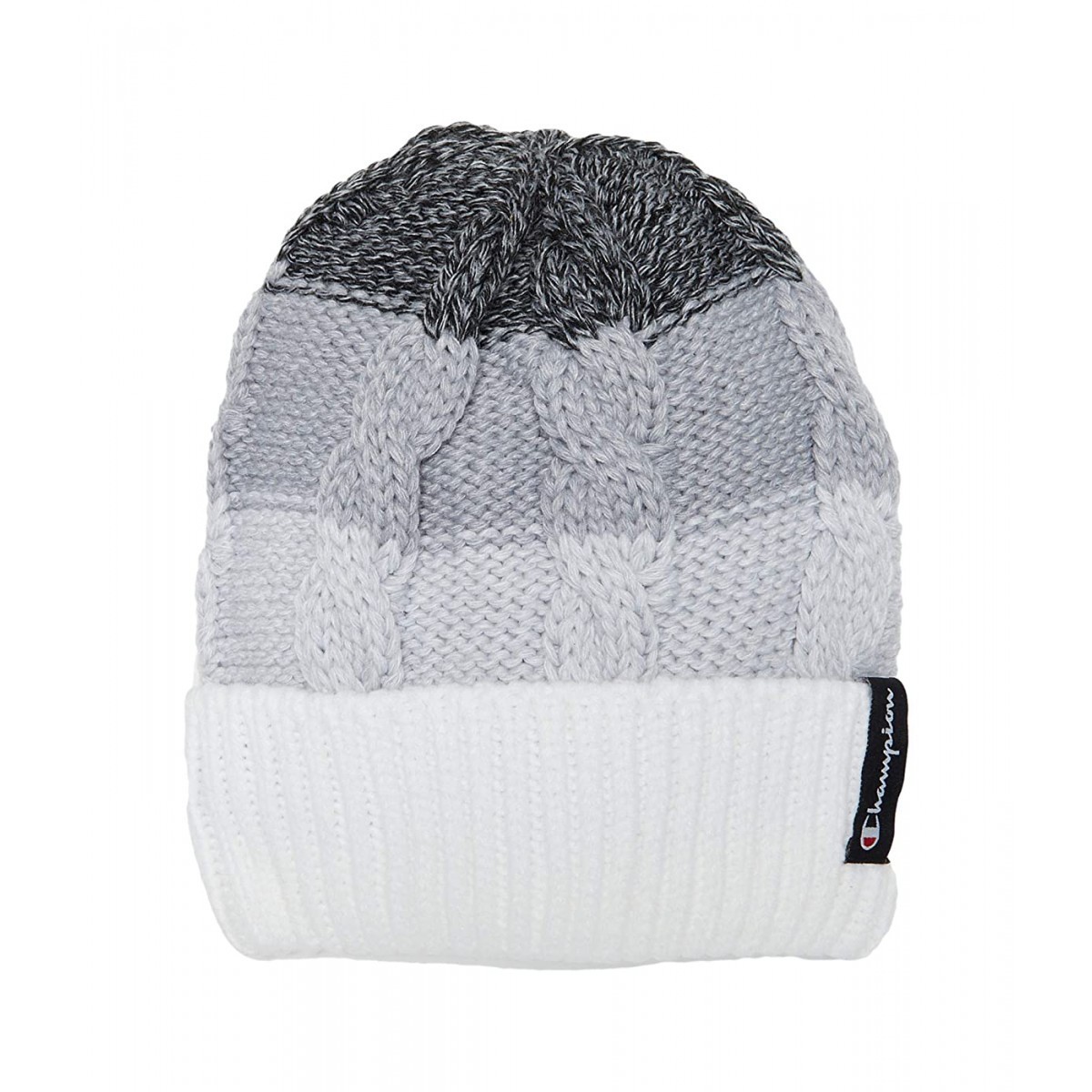 

Шапка Champion Gradient Cable Pom Beanie, вязаная, серый с белым