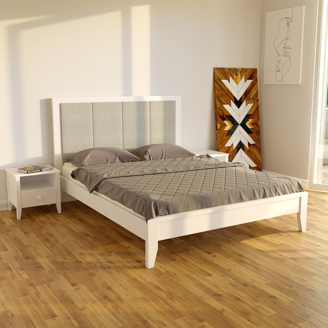 

Двуспальная кровать MEBLIUS Венера Твин 160 см x 200 см Белая с мягким изголовьем