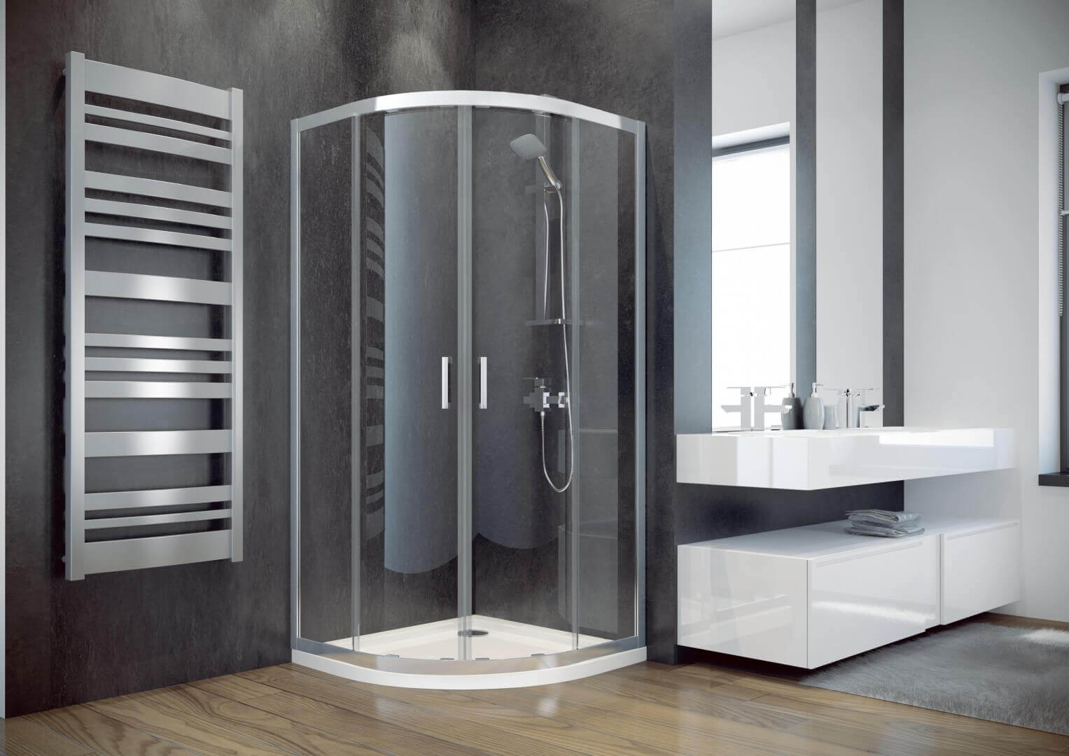 

Душова кабіна Besco Modern 90x90x185, прозоре скло (MP-90-165-C)