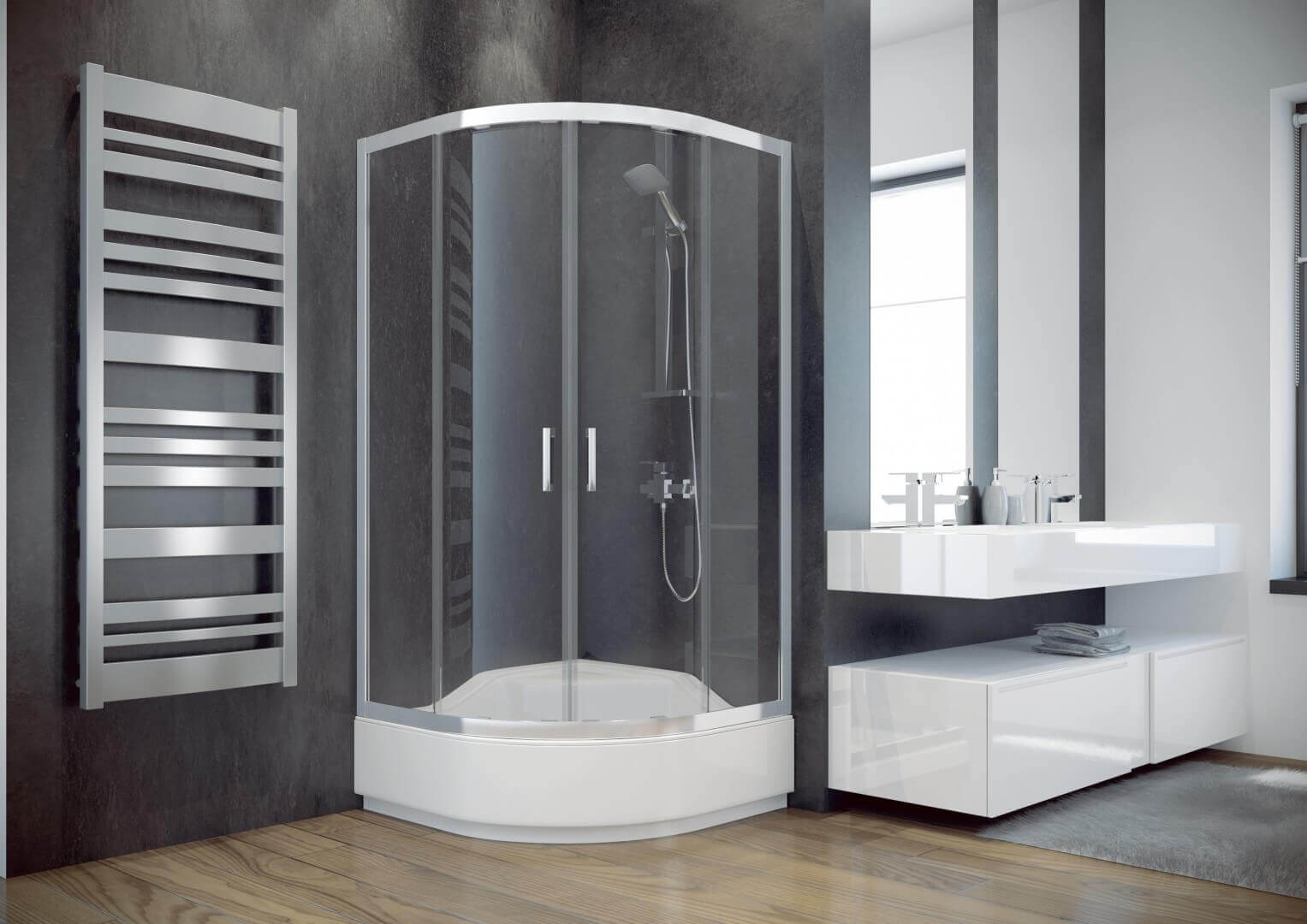 

Душова кабіна Besco Modern 90x90x165, прозоре скло (MP-90-165-C)