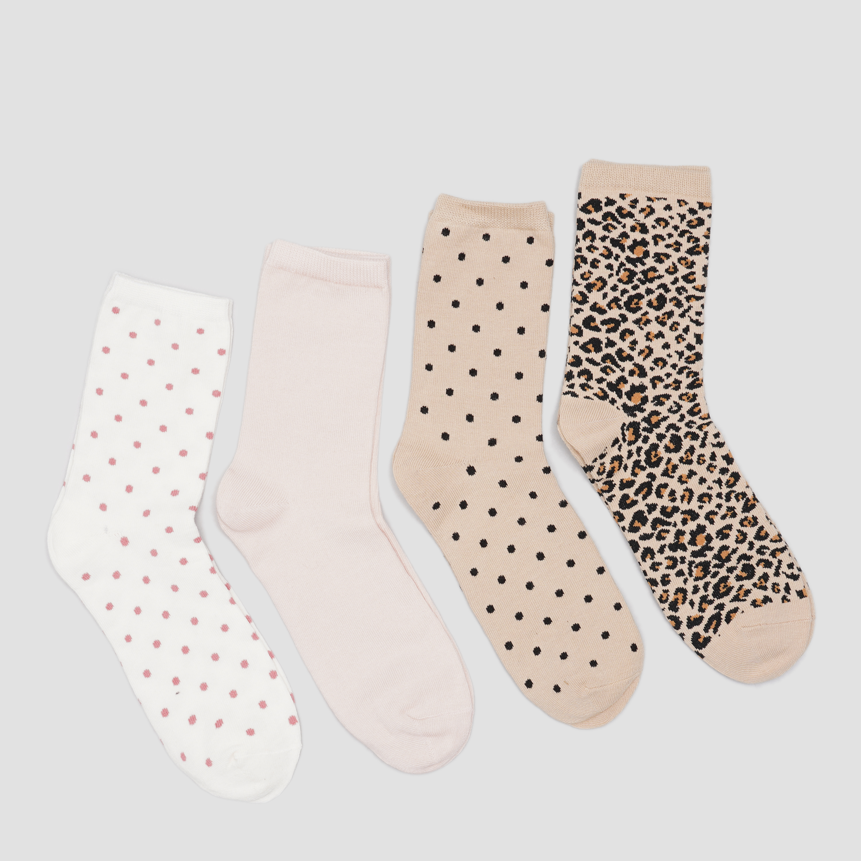 

Носки H&M 710-9874562 37-39 4 пары Бежевый/Белый горох