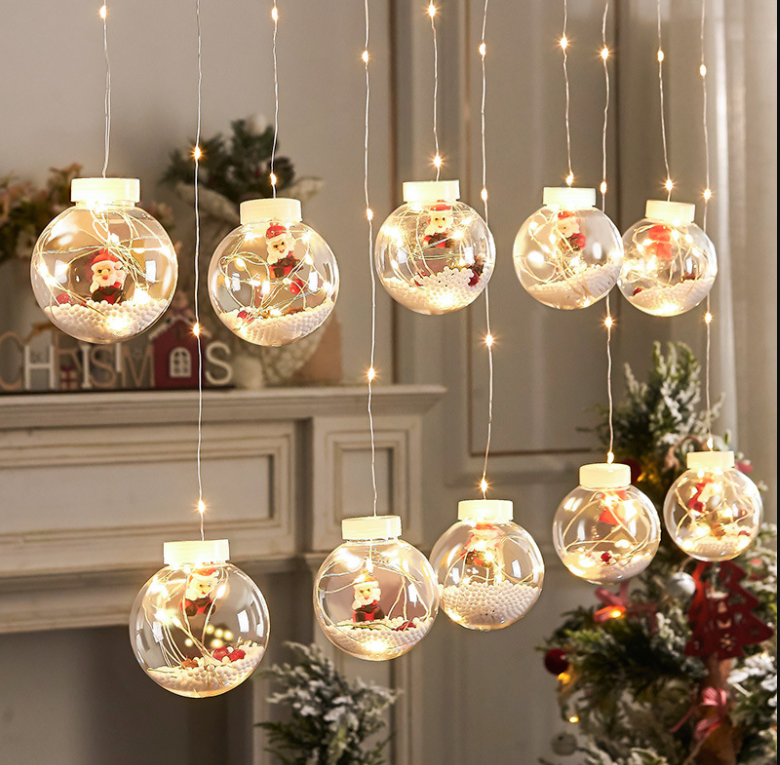 

Гирлянда Xmas с дедом морозом 200L WW-1 Copper curtain ball lamp WW Тёплый белый 3M*1.5M