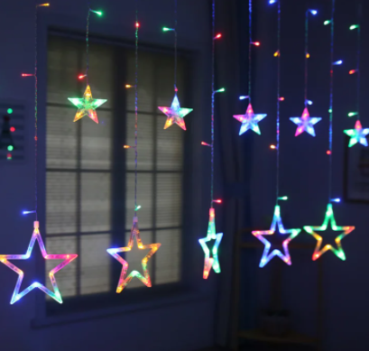 

Гирлянда Xmas STAR CURTAIN 12M MULTI Звезды Мультицветные 3M*80CM*50CM