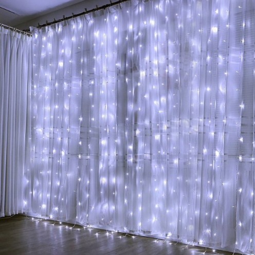 

Гирлянда светодиодная высококачественная «Капля росы» 408 led штора 3 на 2,5 метра белый