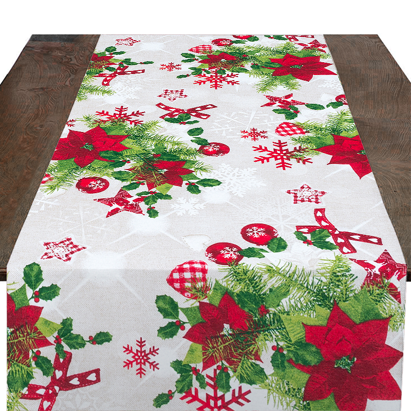 

Дорожка на стол (раннер) Time Textile Poinsettia Серый, Красный, Зеленый TT153683-r 12 салфеток