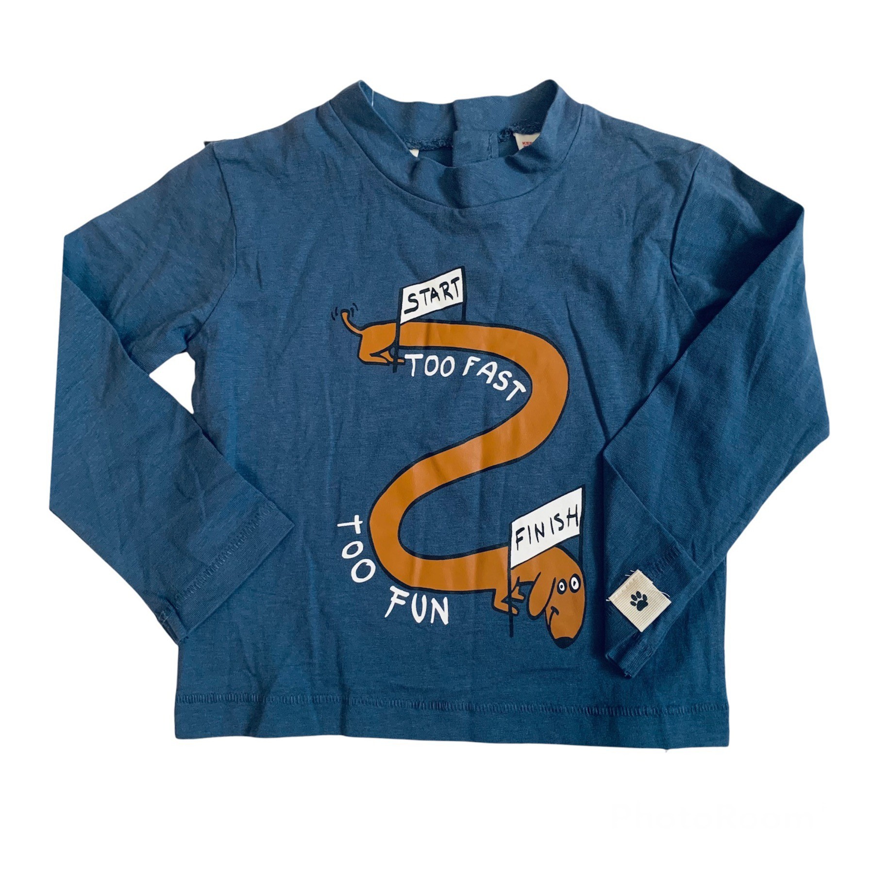 

Лонгслив Zara 9/12 мес 80 см Синий с принтом собаки