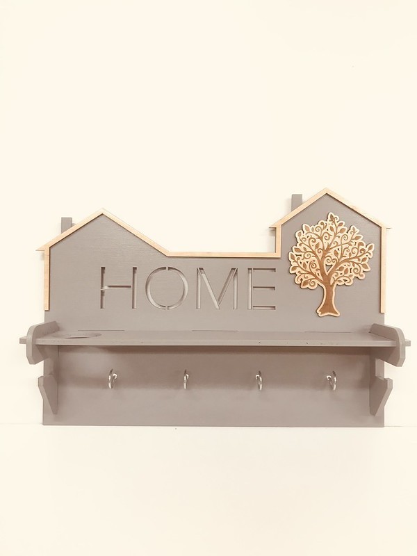 

Ключница настенная Heaven Wood Home с деревом цвет серый