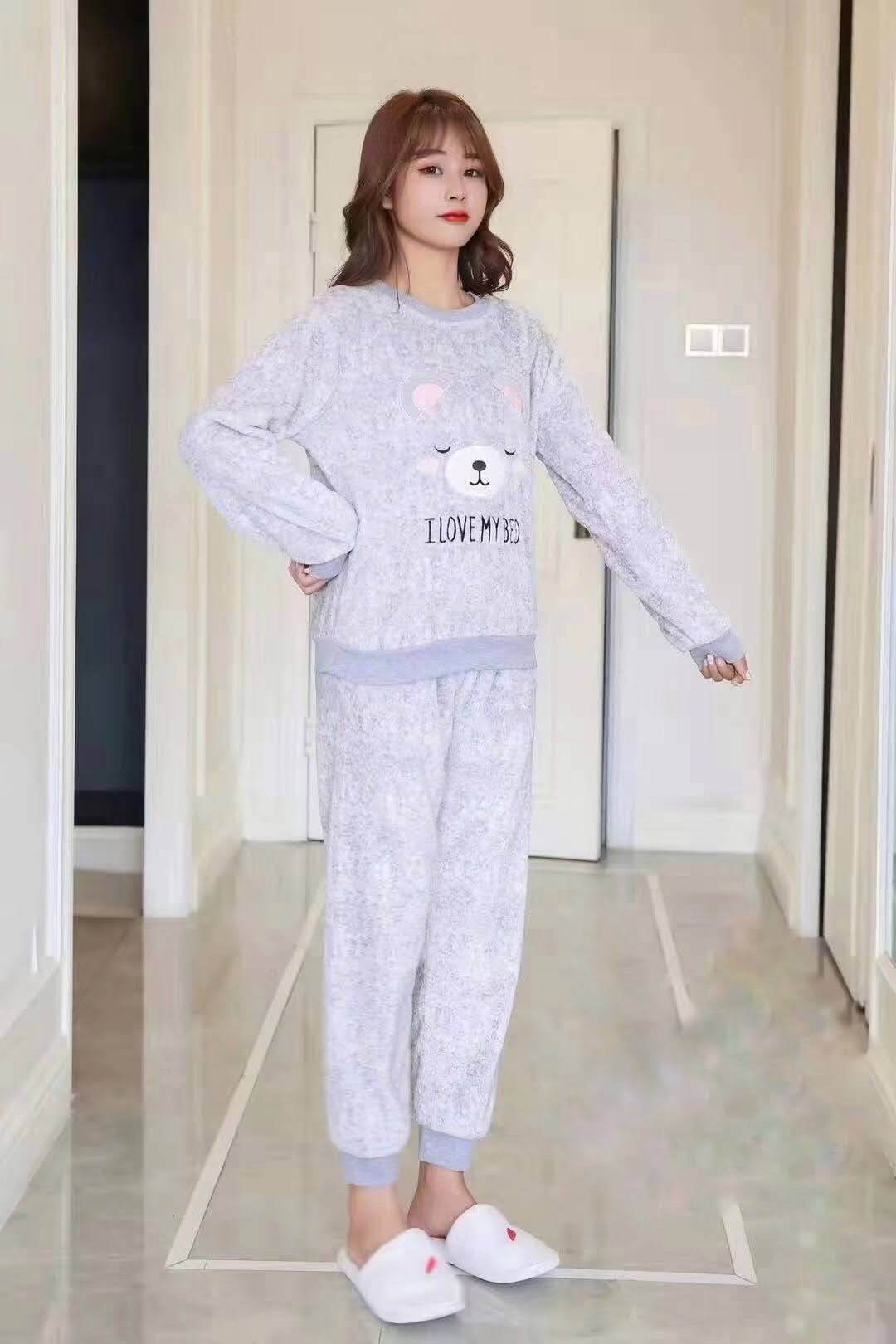 

Пижама женская теплая Asya 1940 XXL серая