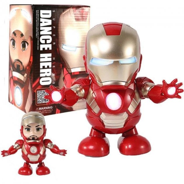 

IRON MAN танцующий железный человек музыкальный светится, Красный (АХ-76289)