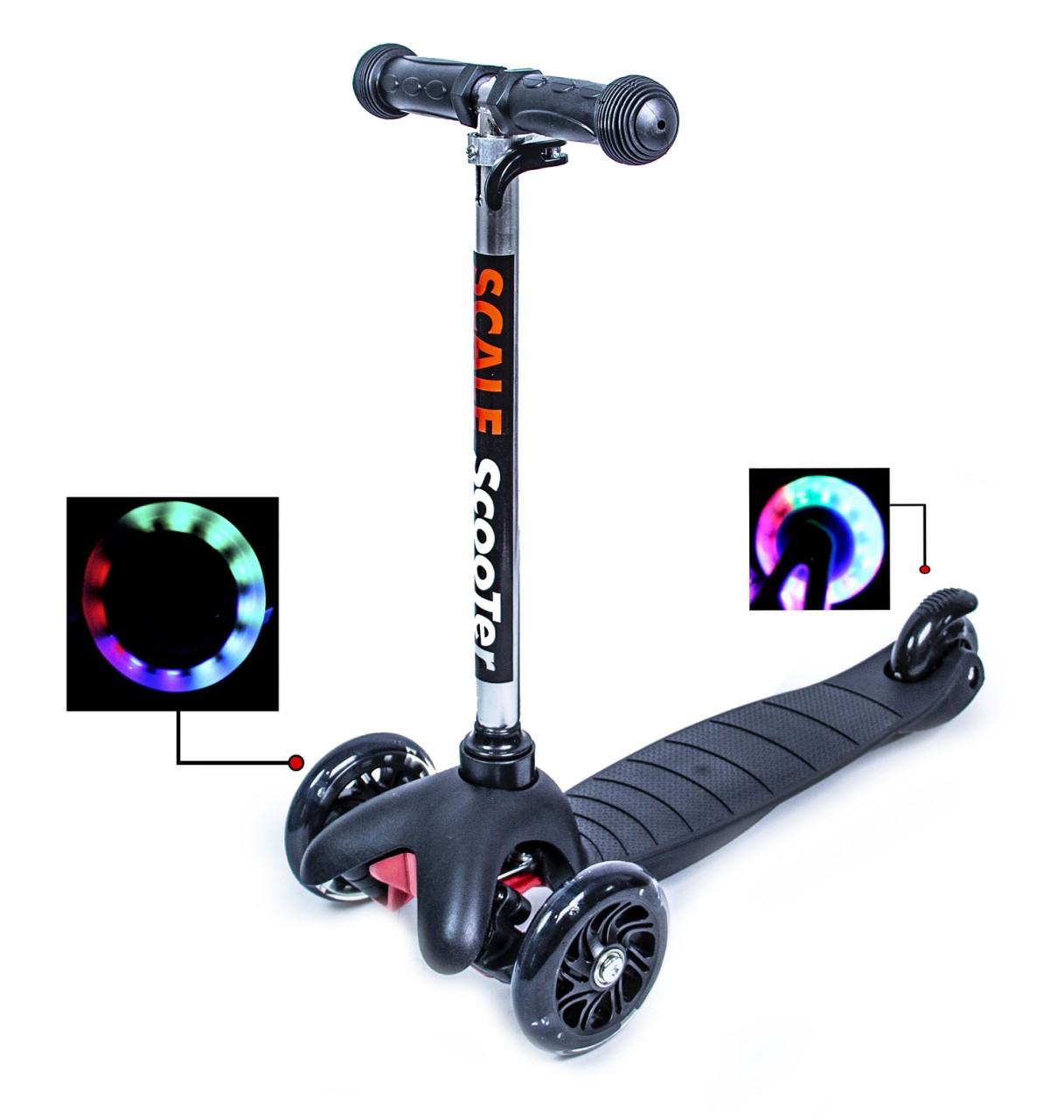 

Детский самокат Scale Sports 25,5х55 см Черный 000050255
