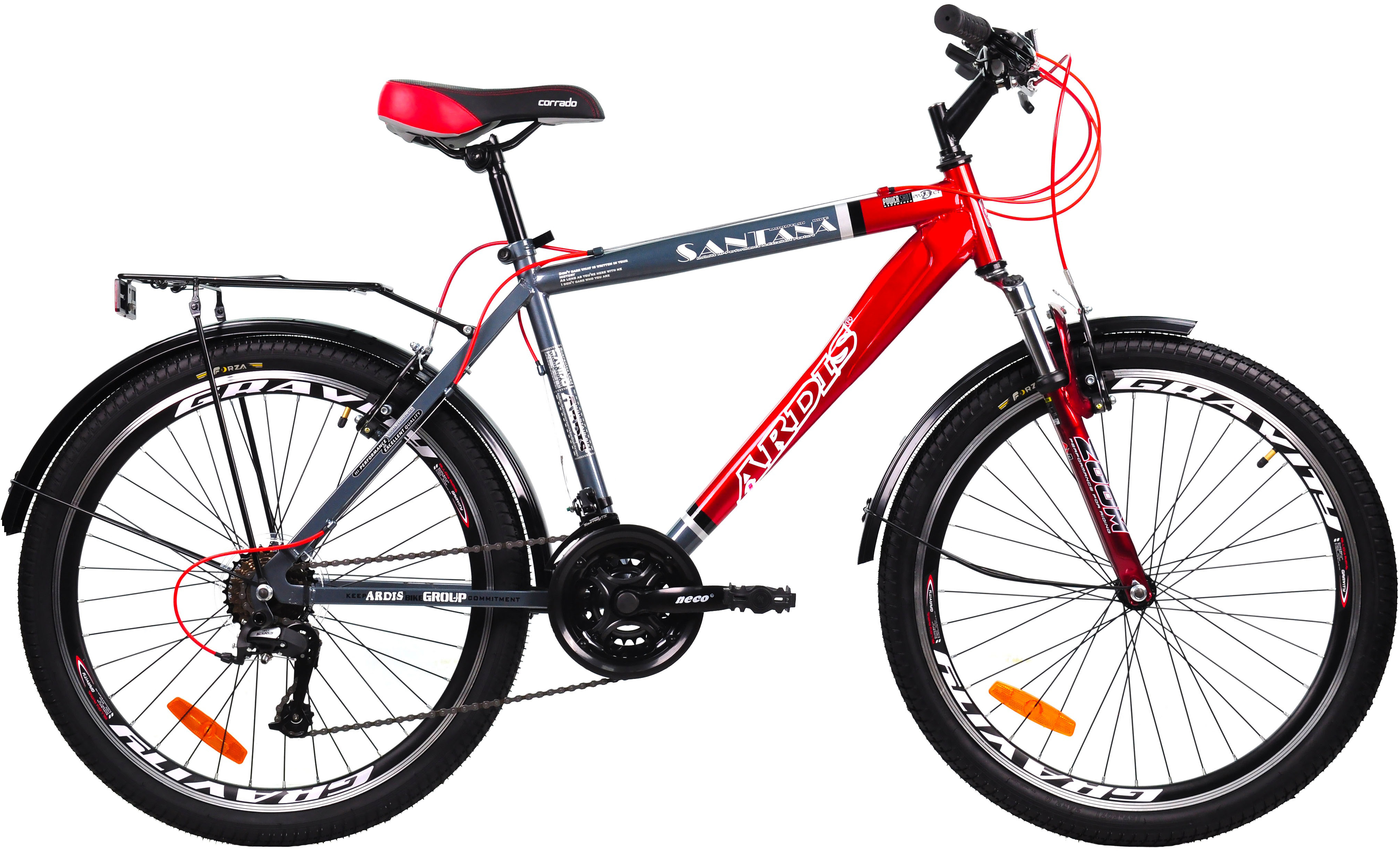 Акція на Велосипед Ardis Santana 24" 15" 2021 Серый с красным (0709) від Rozetka UA