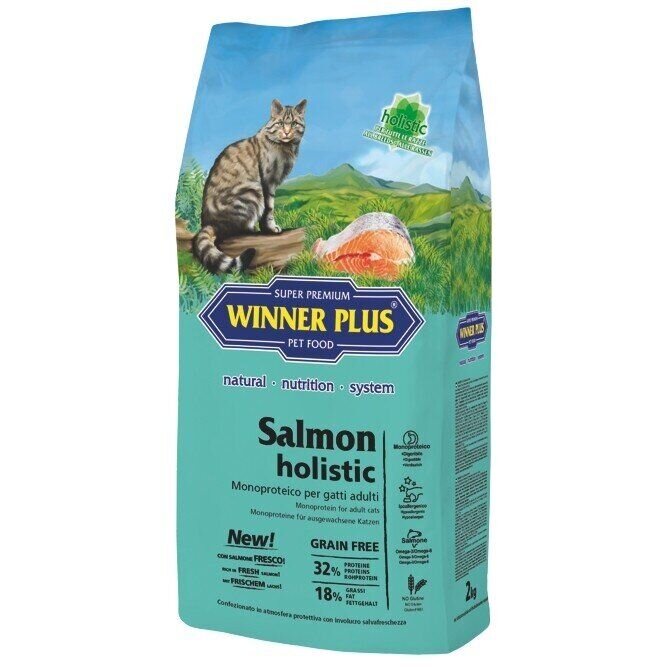 

Сухий холістік корм для котів Winner Plus Super Premium Salmon holistic 2 кг (27002)