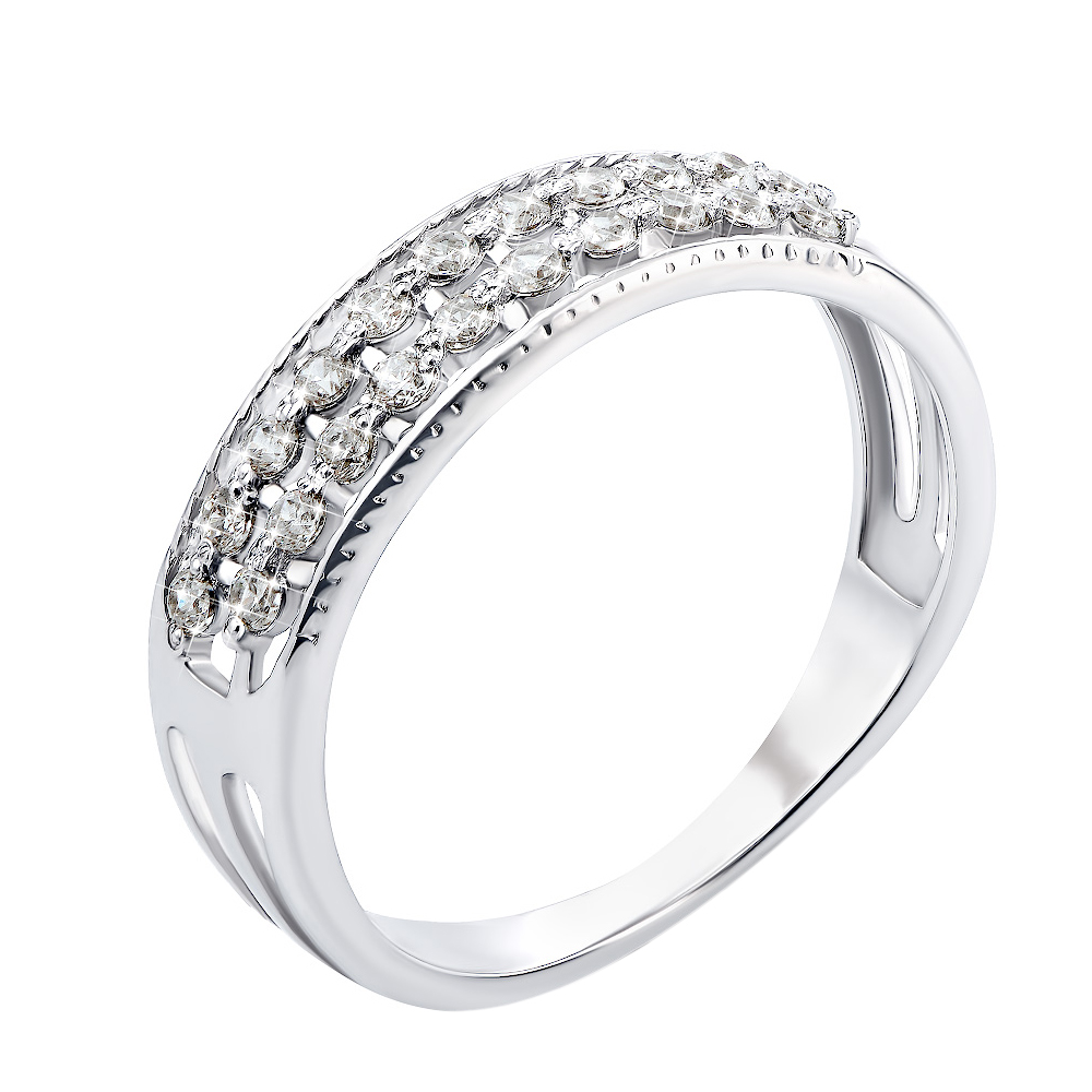 

Серебряное кольцо с фианитами 000118433 18.5 размера