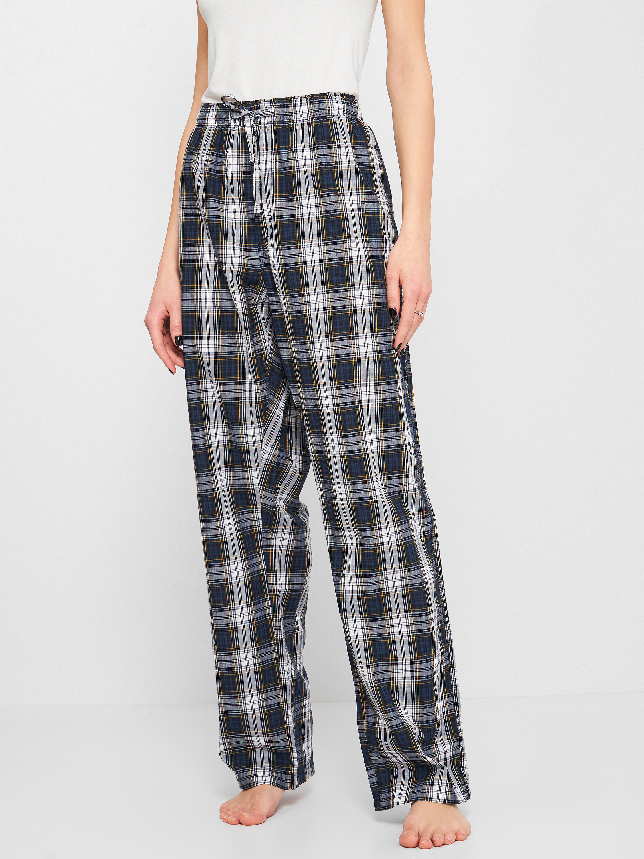 

Пижамные брюки H&M 2110-888861 XL Сине-белые в клетку