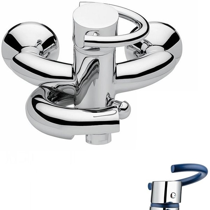 

Смеситель для ванны Emmevi Twist CBL6601 литой излив, хром-синий