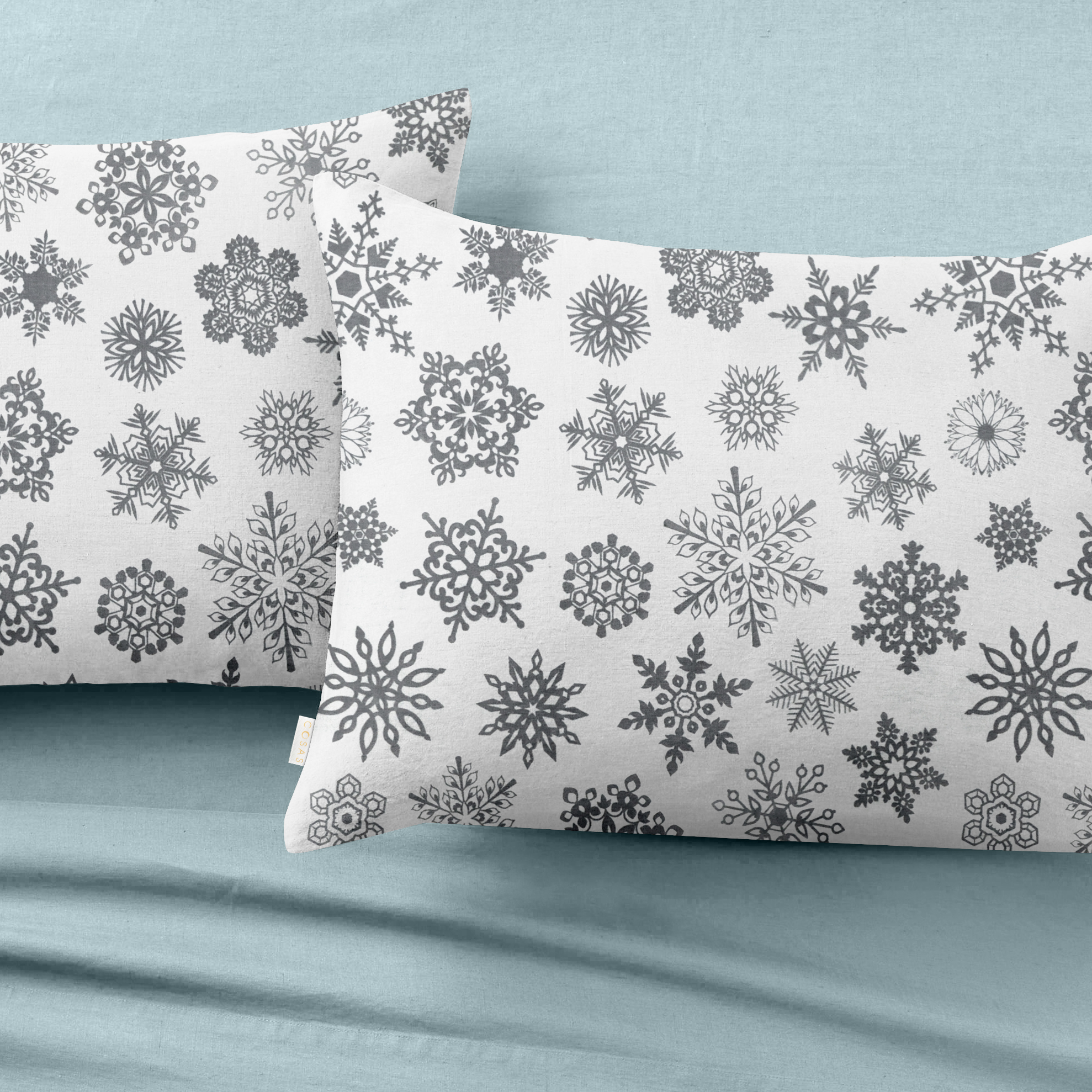 

Комплект постельного белья Cosas Ranfors Light Blue Snowflakes Grey 200х220