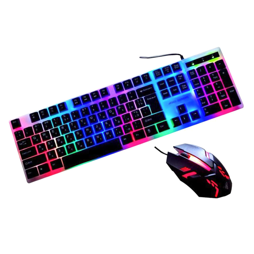 

Проводная игровая клавиатура и мышка Jedel GK100+ с подсветкой, Black