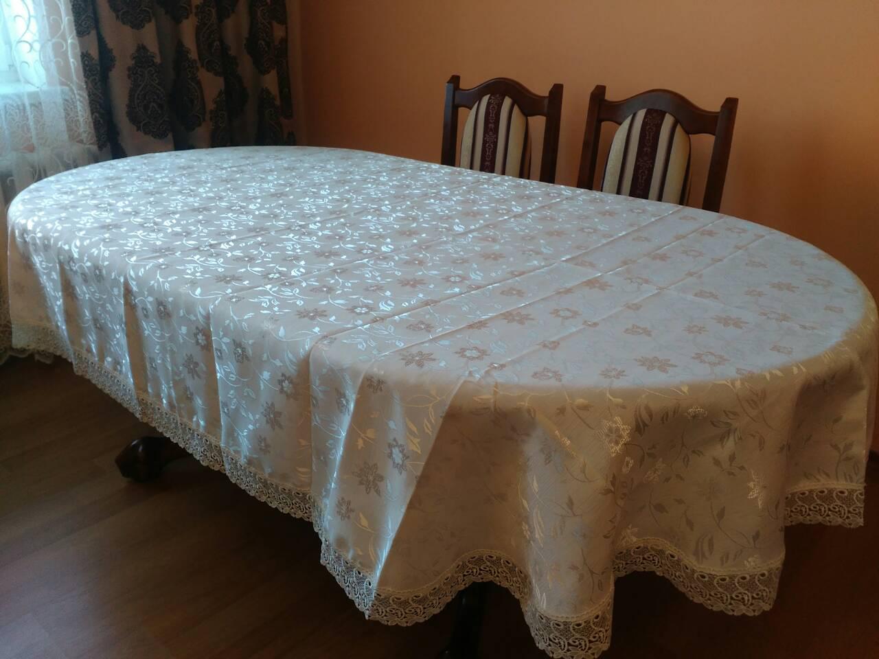 

Скатерть CARDION овальная "ALYA" 160*300 см белая