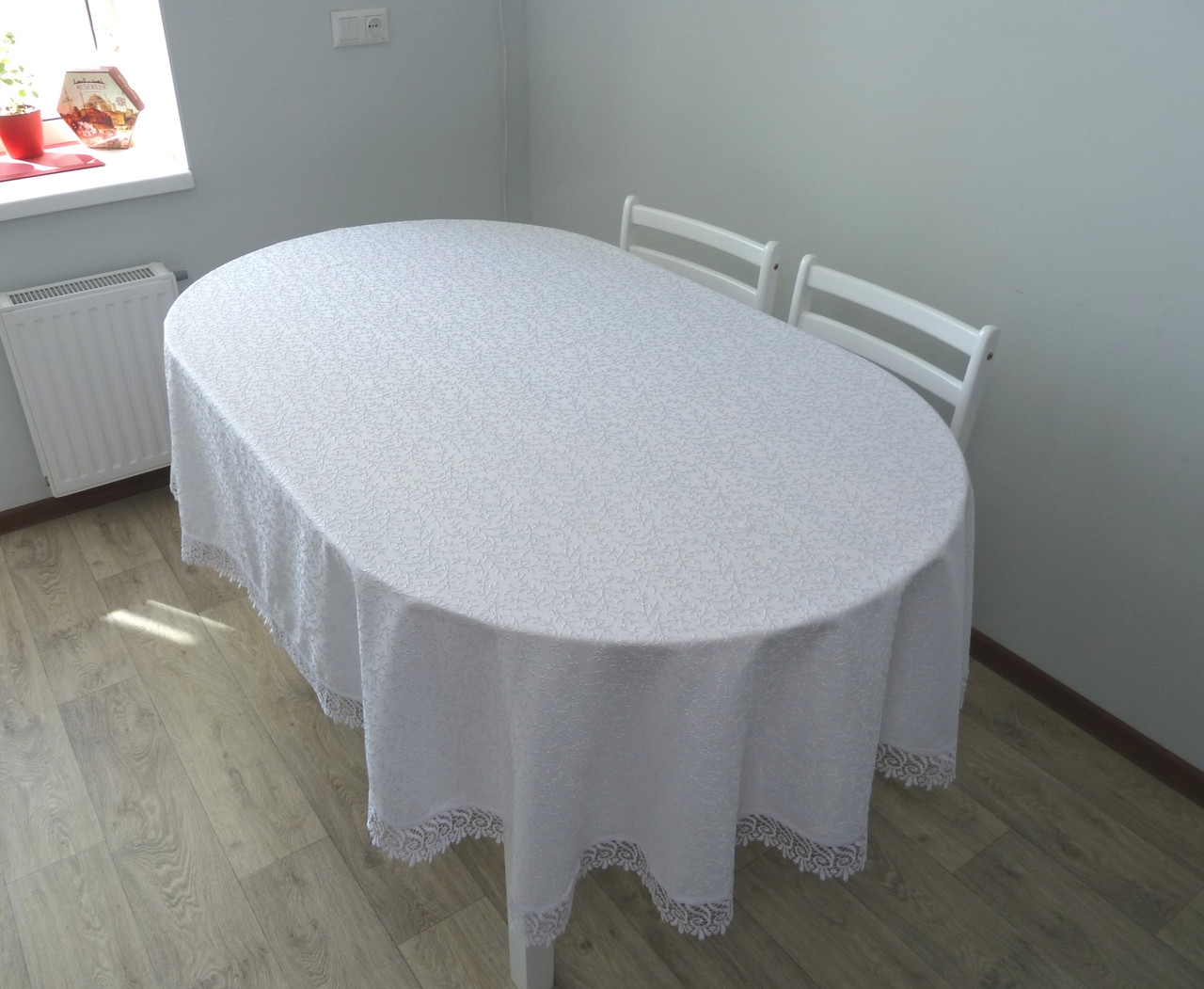 

Скатерть CARDION овальная Citir 160*300 белая, goose