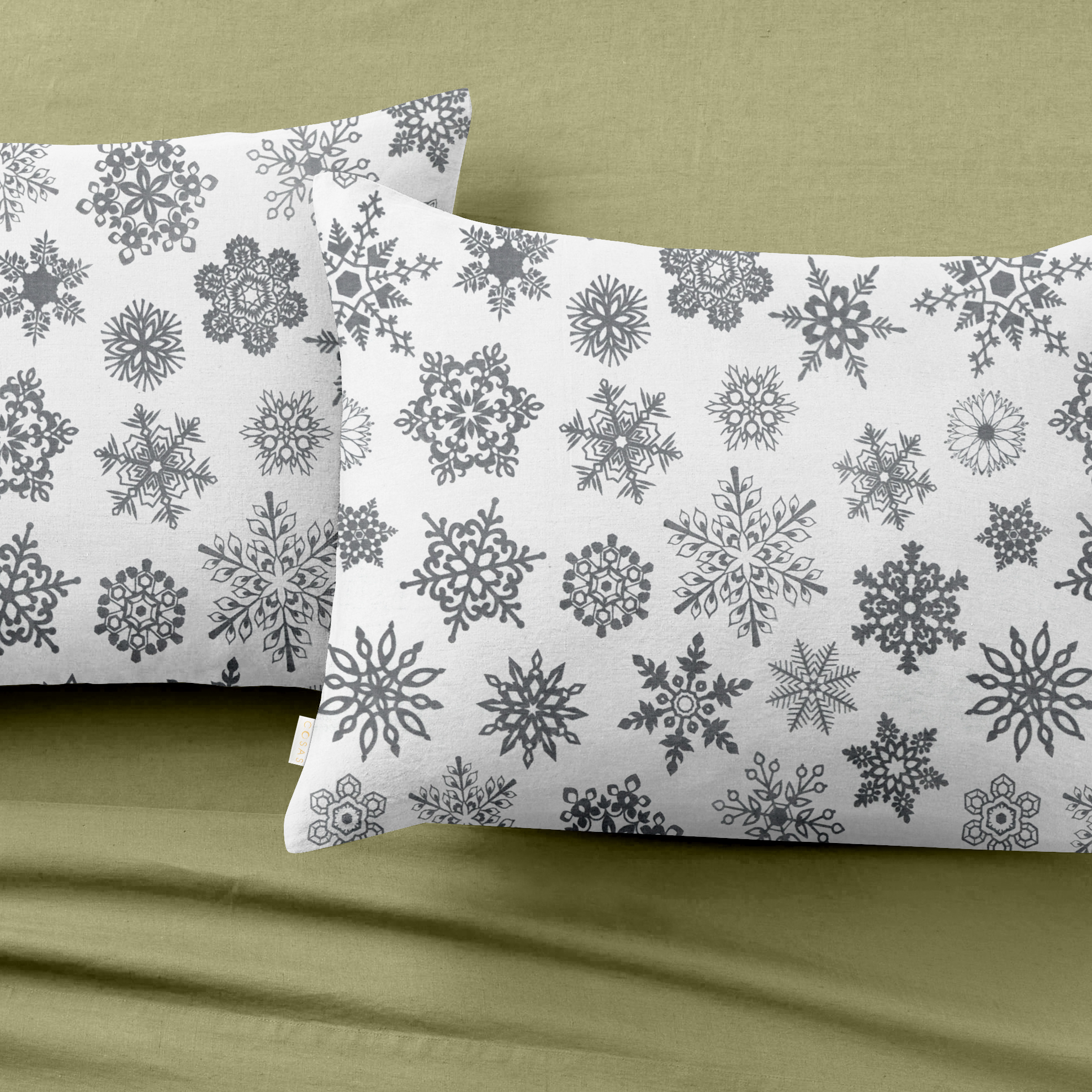 

Комплект постельного белья Cosas Ranfors Olive Snowflakes Grey 200х220