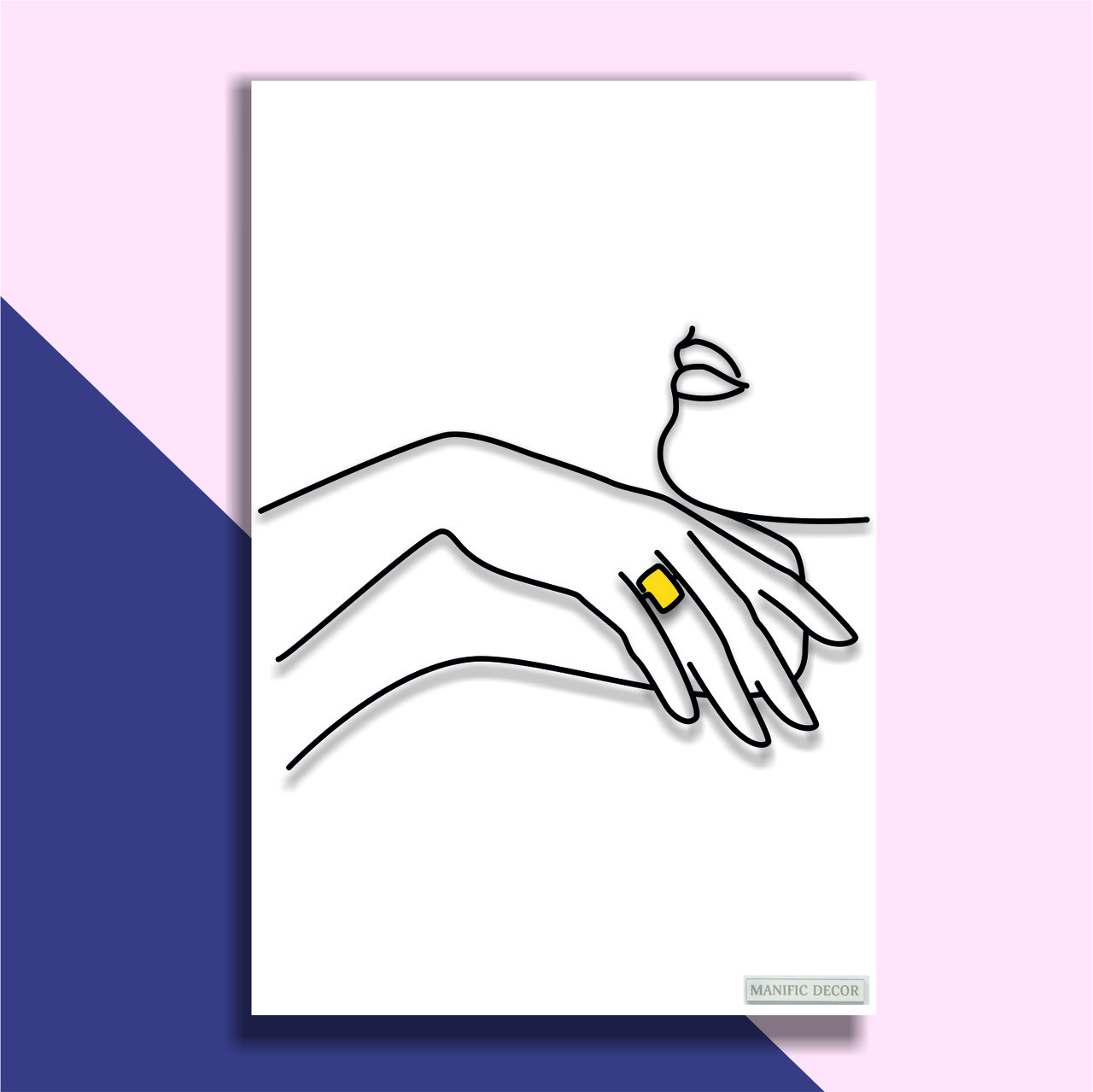 

Картина интерьерная абстрактная настенная арт панно на холсте Manific Decor Woman with a ring / Женщина 70*90 см