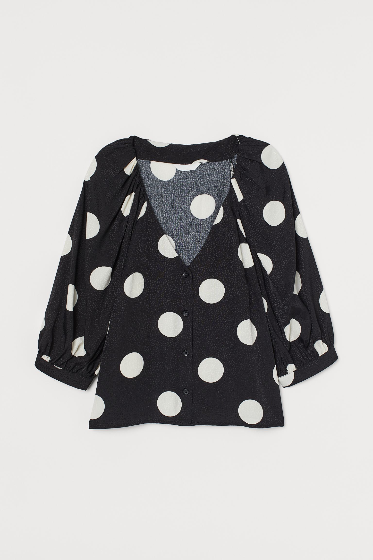

Блуза H&M  черный горох 6048306670, Блуза H&M 40 черный горох 6048306670