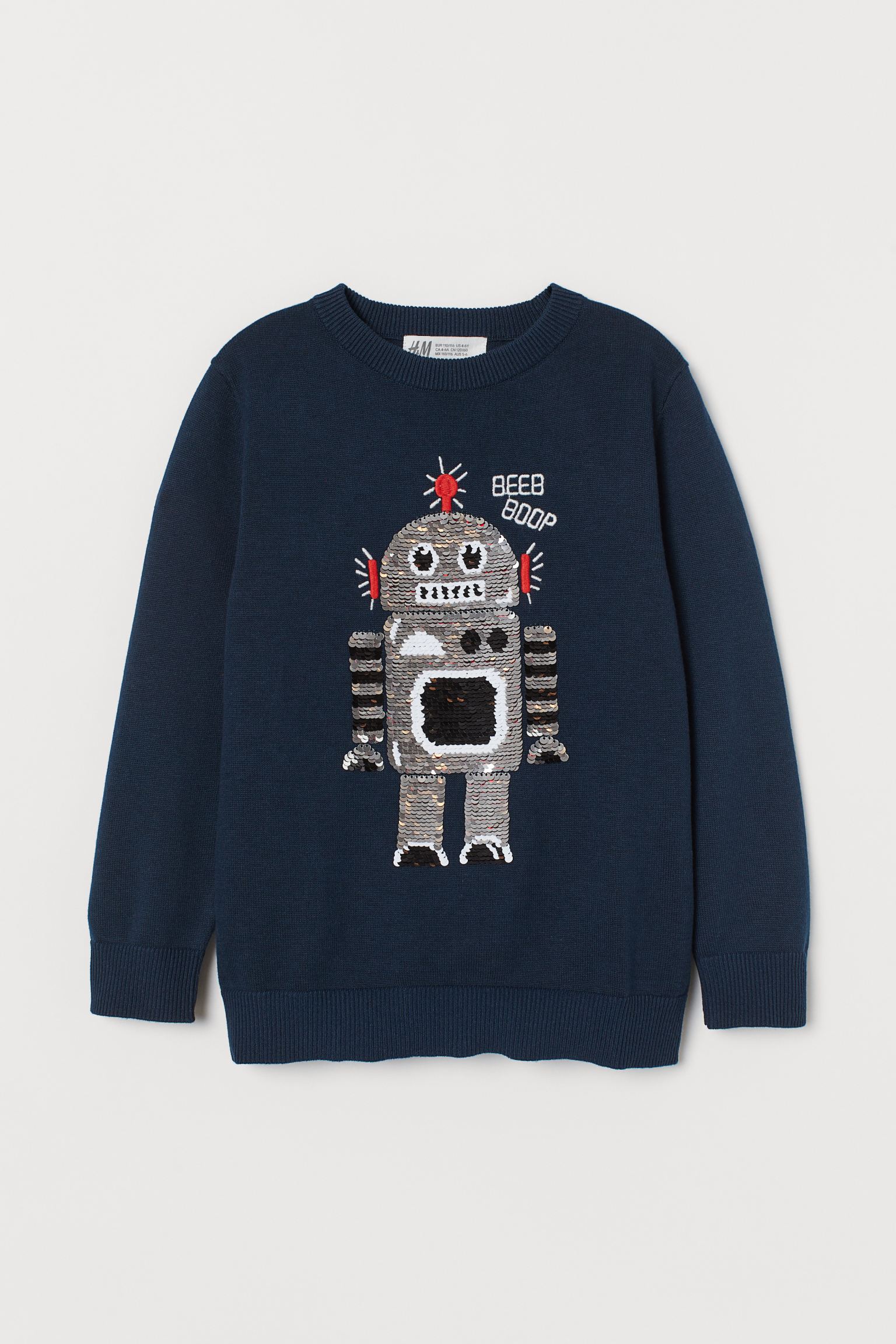 

Джемпер H&M 110 116см темно синий принт 22077736820